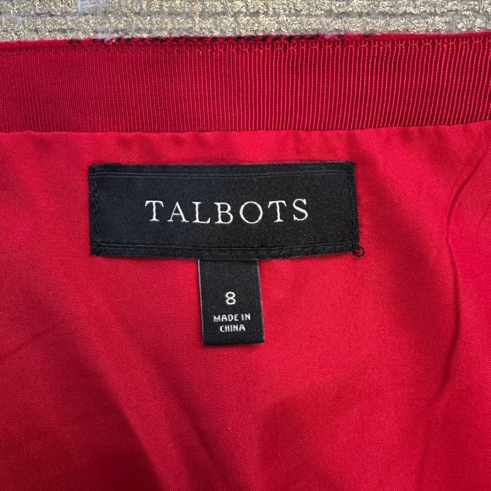 TALBOTS Red & Black Buffalo Check Tartan Plaid Wool Blend Wrap Skirt | 8 - Picture 4 of 8